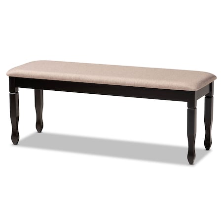 Baxton Studio Corey Sand Upholstered and Dark Brown Finished Wood Dining Bench 171-10922